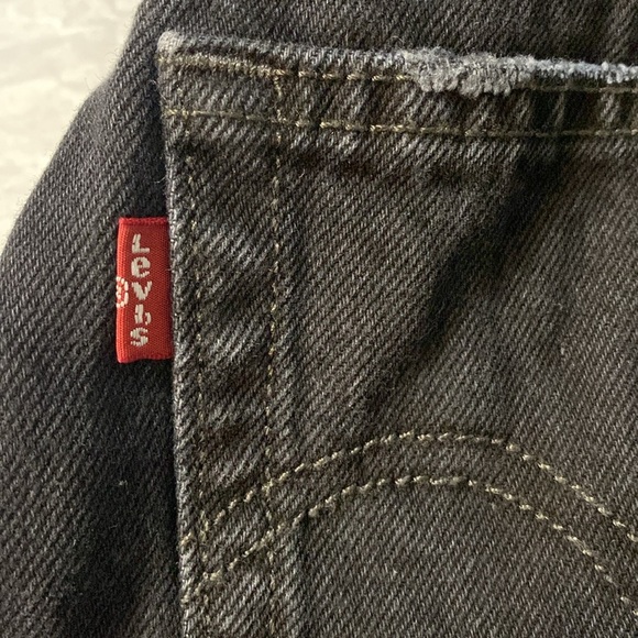 Levis | 501 Black Distressed Denim Shorts - W25 - High Rise - Picture 3 of 11